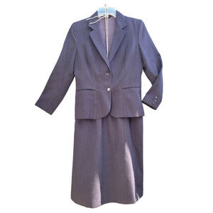 Vintage Boundary Water Dayton's White Pin‎ Stripe Two Button Jacket Skirt Set